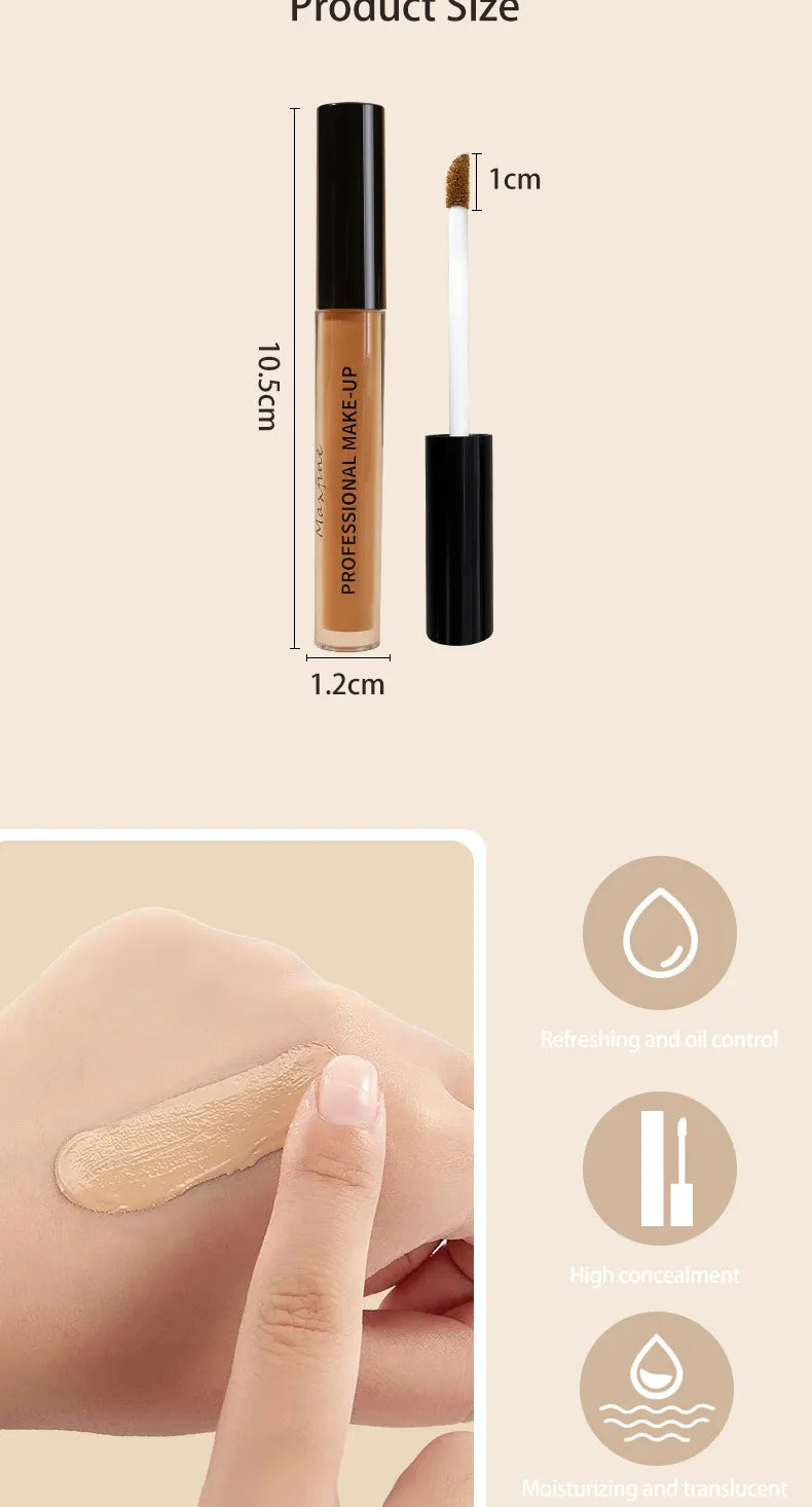 Tidesmit high coverage matte liquid concealer waterproof long lasting oil control face makeup texture close-up
