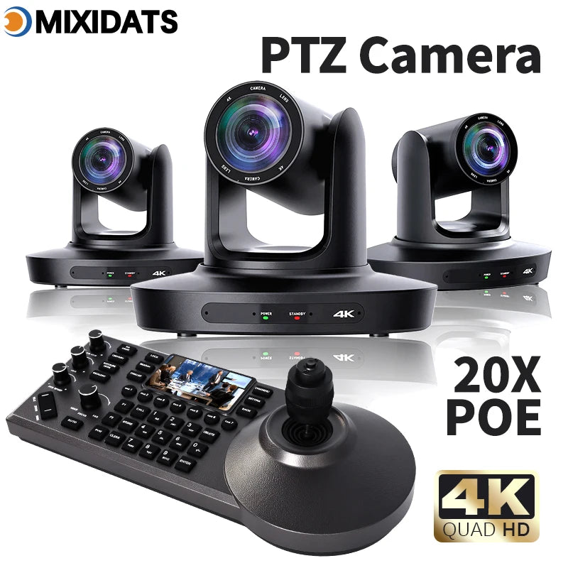 PTZ Camera 4K 20X Zoom Video Conference Camera Kit Church Meeting Live Broadcast PTZ Camera Controller for Video Conferencing