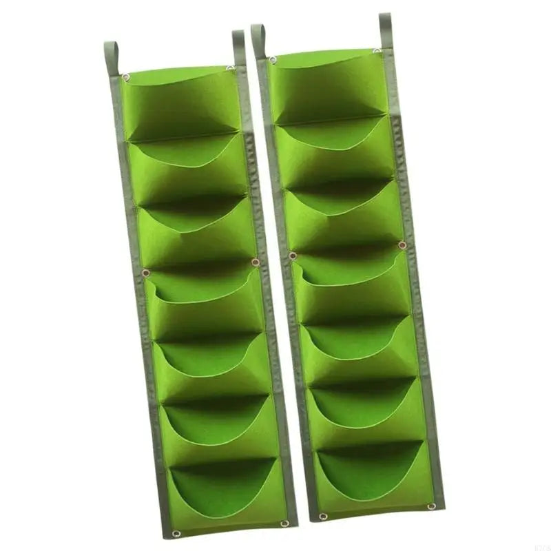 2Pack Breathable Nonwoven Wall Planter 7 Pocket Vertical Grow Bag For Garden E7CB