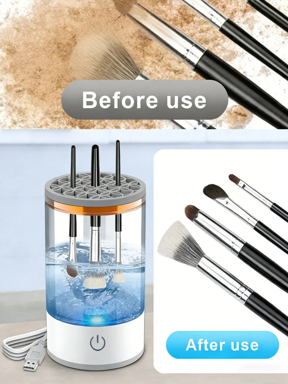 Electric Makeup Brush Cleaner - 3-in-1 Automatic PMU Device Permanent Makeup Machines Tidesmit