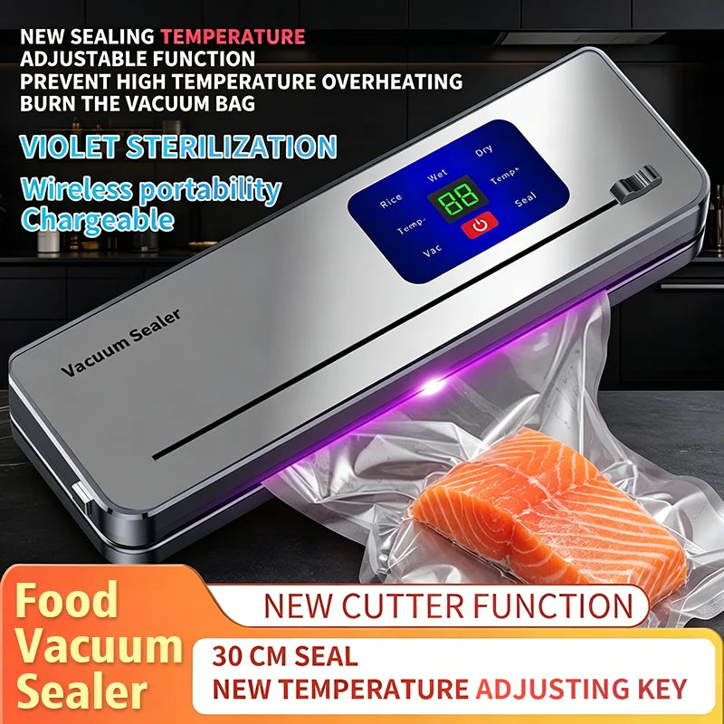2026 Portable Wireless Vacuum Sealer, Rechargeable Food Sealing Machine with Multi-Pack Vacuum, Countdown Display & Waterproof T