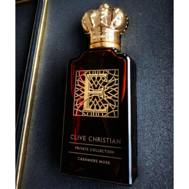 Clive Christian Cashmere Musk EDP: unisex oriental floral amber woody perfume in a luxurious crown-topped glass bottle.