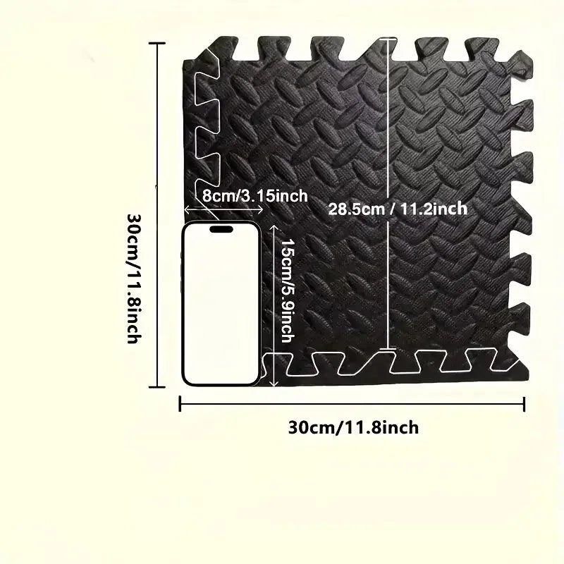 16Pcs Non-slip Waterproof Fitness Mat Shock-absorbing Floor Protection Splicing Exercise Mat Power Yoga Training Floor Tiles