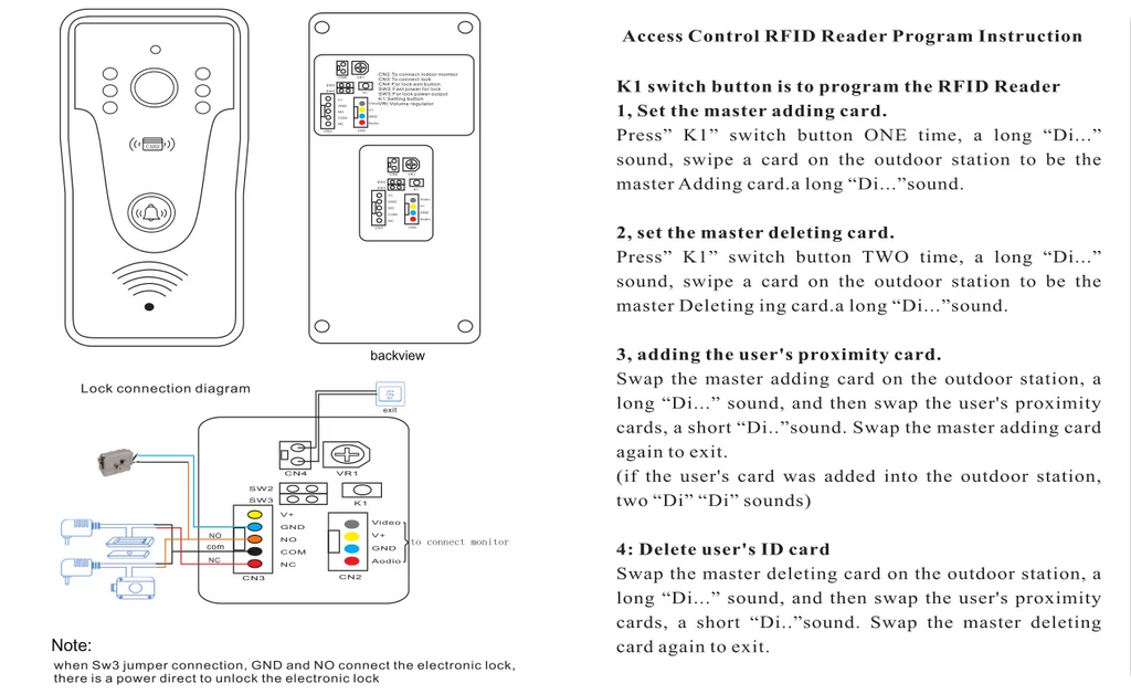 New Apartment Intercom Video Doorbell with RFID Card Unlock 7inch 4 Wired Video Door Phone System unlock 2 door ﻿