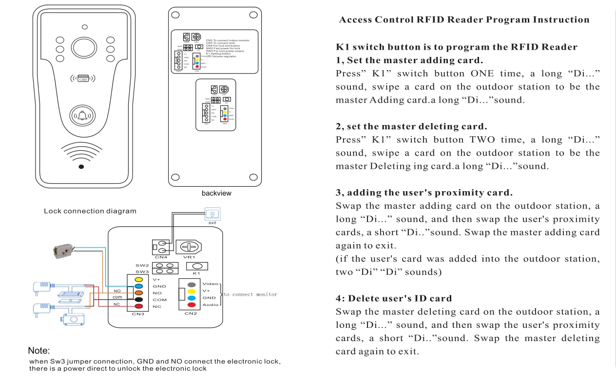 New Apartment Intercom Video Doorbell with RFID Card Unlock 7inch 4 Wired Video Door Phone System unlock 2 door ﻿
