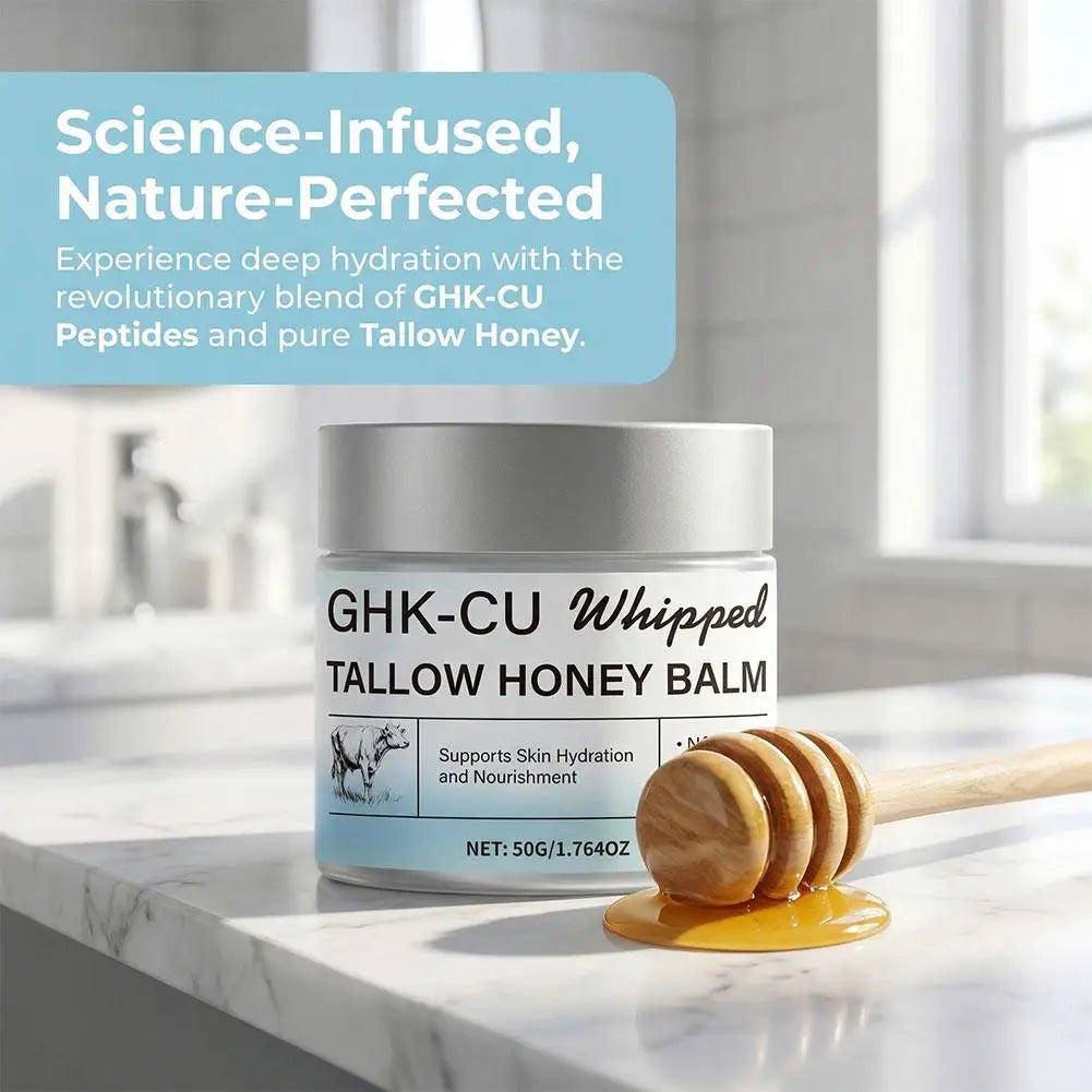 Copper Peptides GHK-Cu Beef Tallow Face Cream Blue Balm Manuka Honey Face and Body Moisturizer for Mature, Dry & Sensitive Skin
