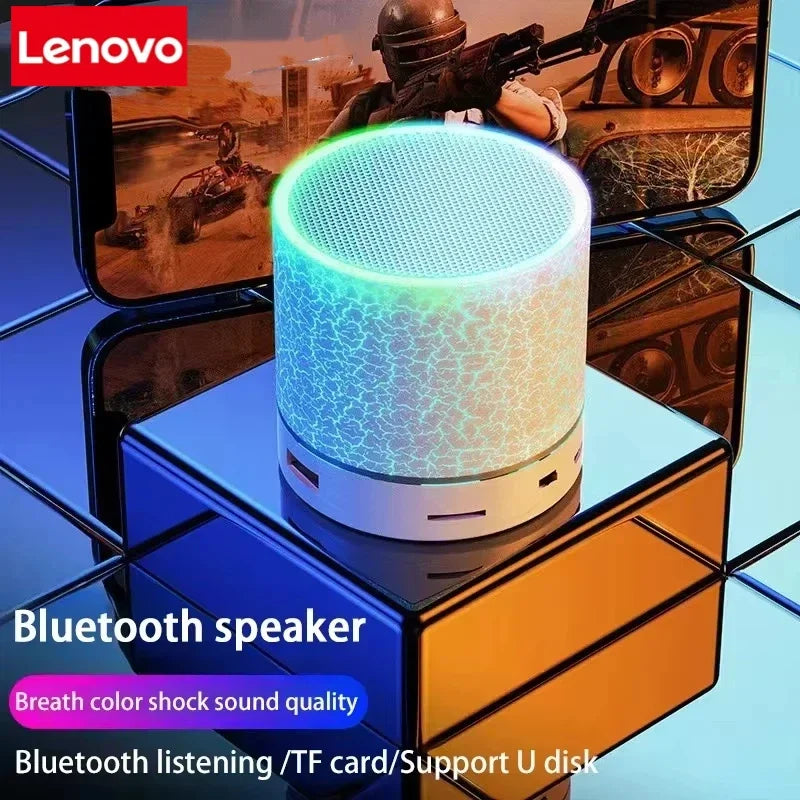 Lenovo A10 Mini Portable Speaker Bluetooth Wireless Audio Dazzling Crack LED Light Subwoofer Support TF Card USB For PC/Mobile