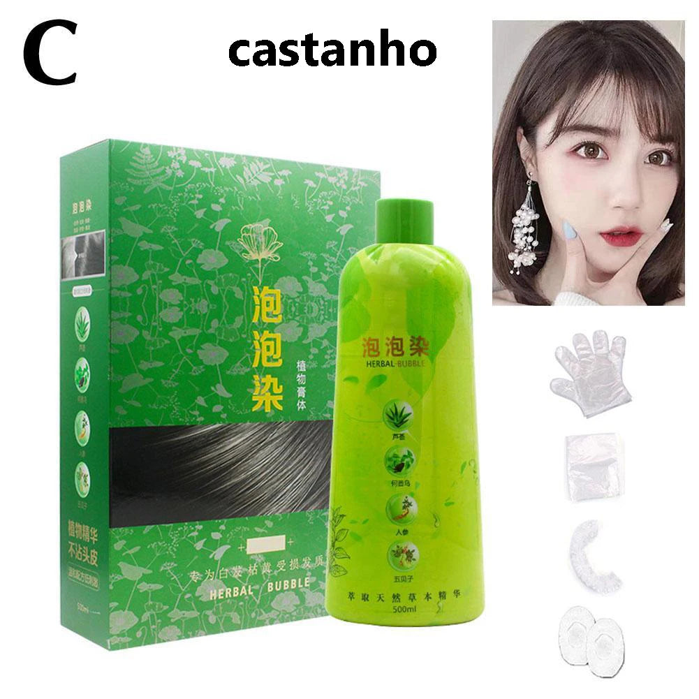 Brimless Shampoo 3 In 1 Black Hair Dye Coloring Shampoo Nourishes Long Lasting For Men Women Bubble Gray Hair Dye Shampoo 500ml