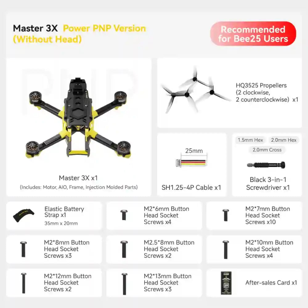SpeedyBee Master 3X FPV Drone O4 Pro Digital Freestyle Quad PNP Without Head Tidesmit