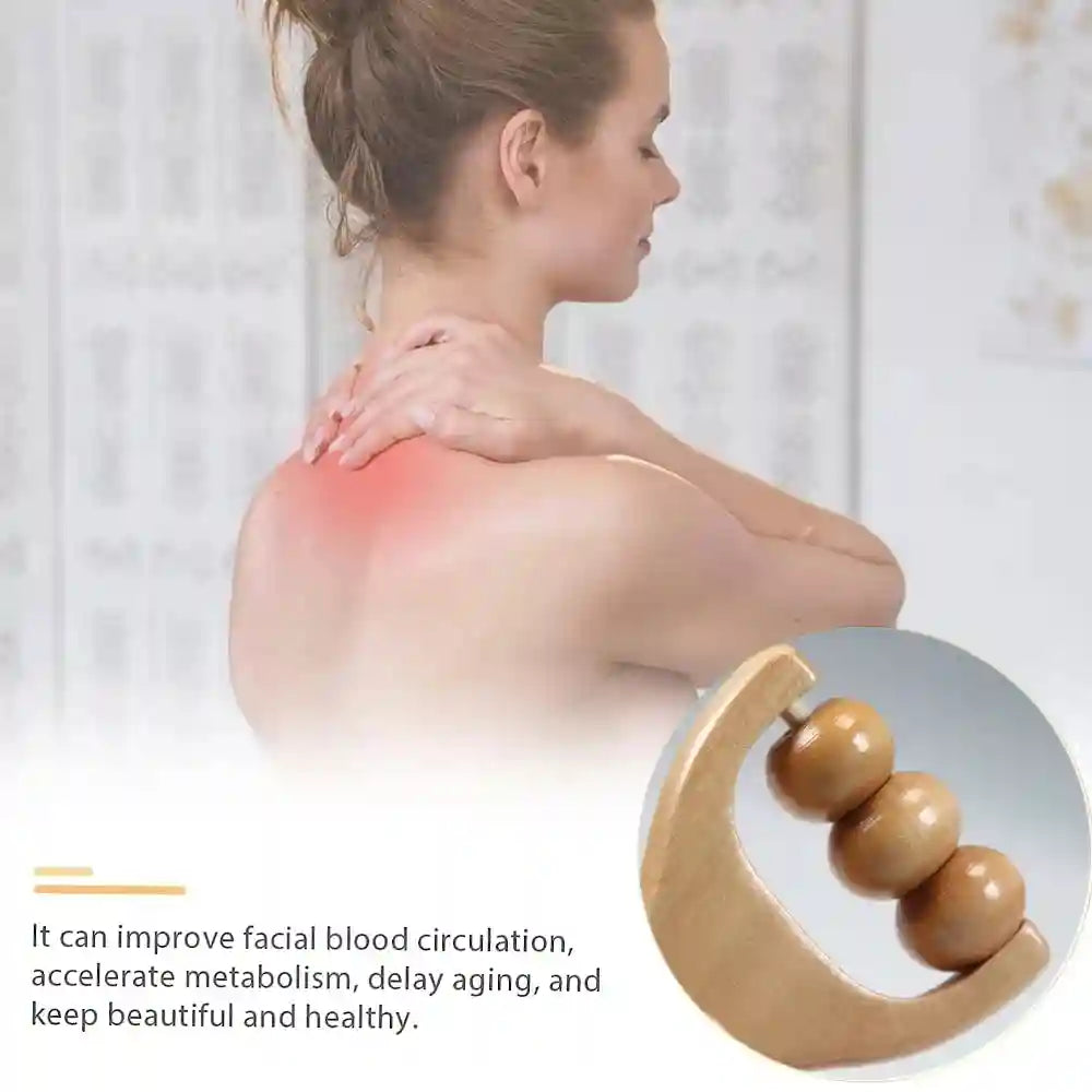 Wooden Face Massage Roller - Natural Lymphatic Drainage Tool by Tidesmit Massage Roller Tidesmit