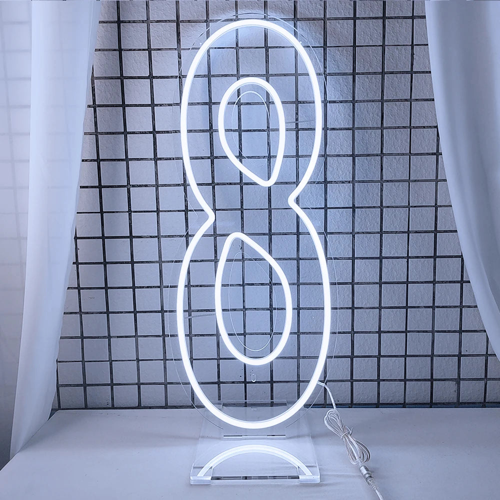 LED Neon Number Sign for Weddings | Customizable Event Lighting 76-100cm number 8 China Mainland Tidesmit