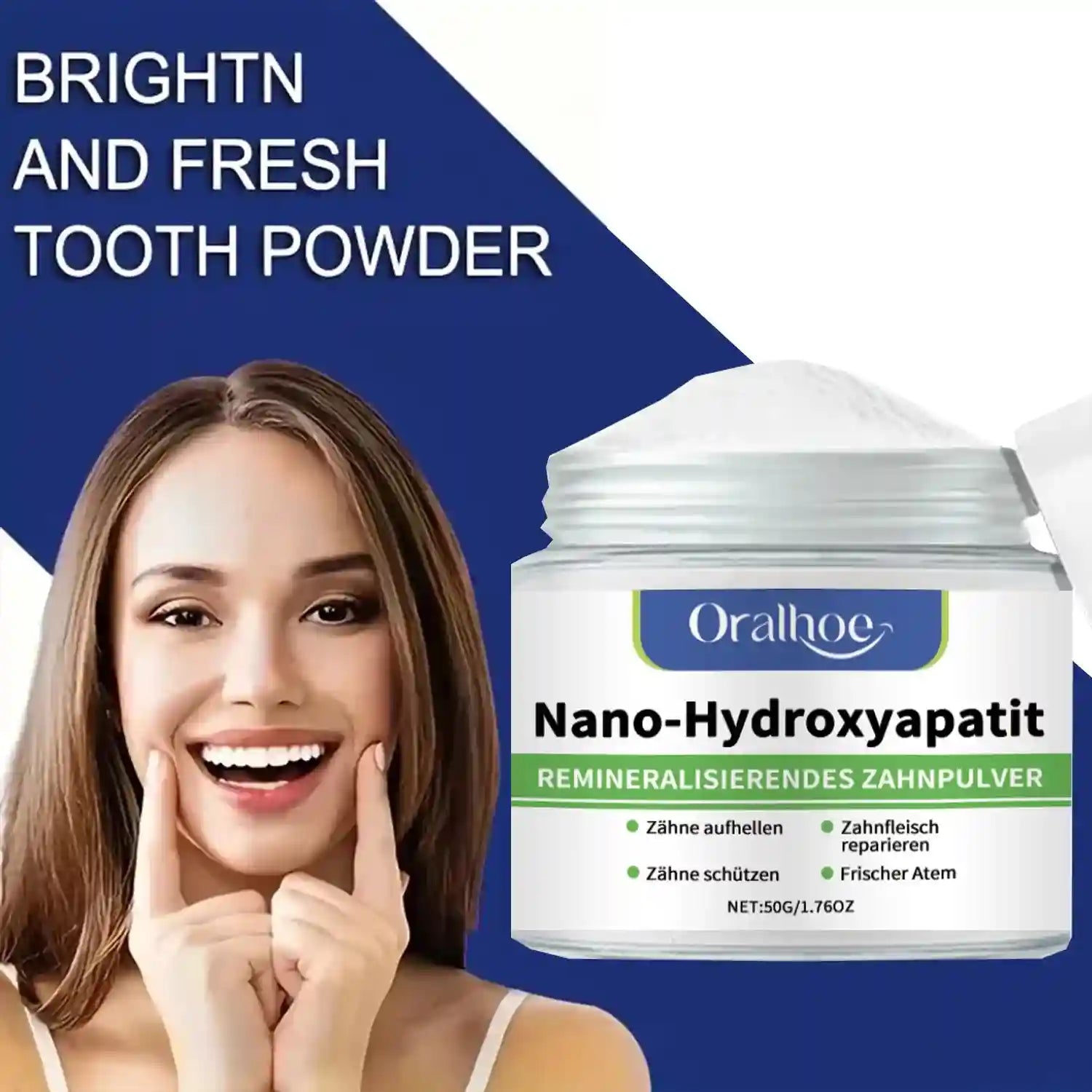 Tidesmit teeth whitening powder for plaque and tartar removal with fresh breath formula