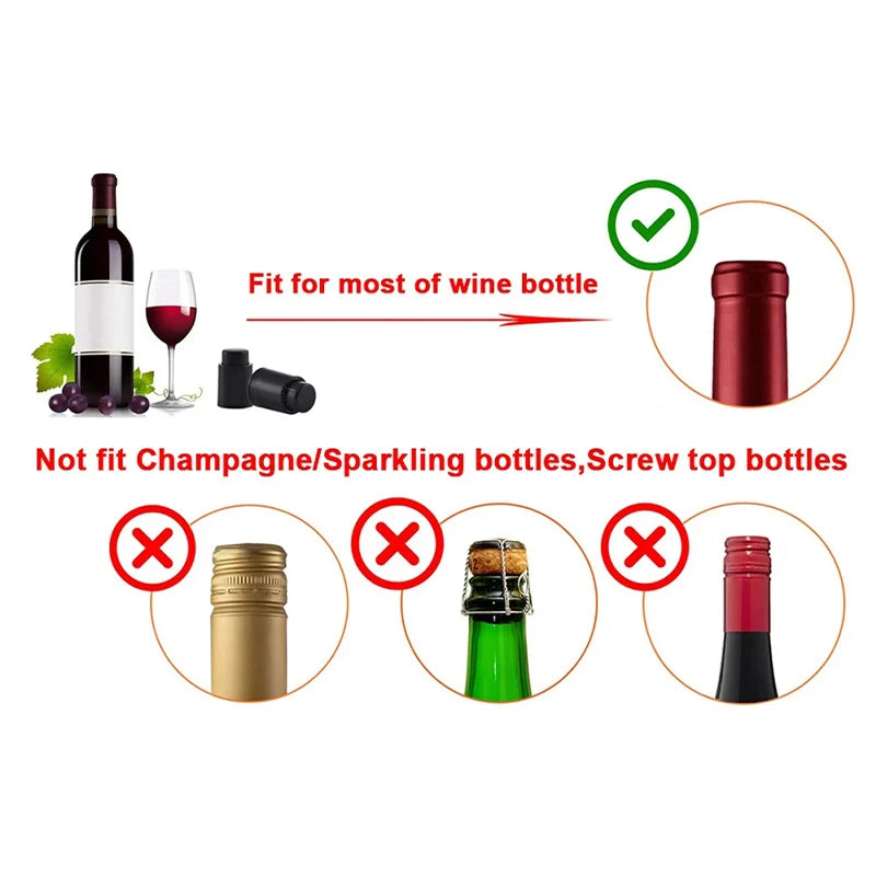 Vacuum Wine Stopper Press-type Wine Bottle Sealer Reusable Wine Preserver For Freshness Easy One-press Vacuum Pump For Home Bar