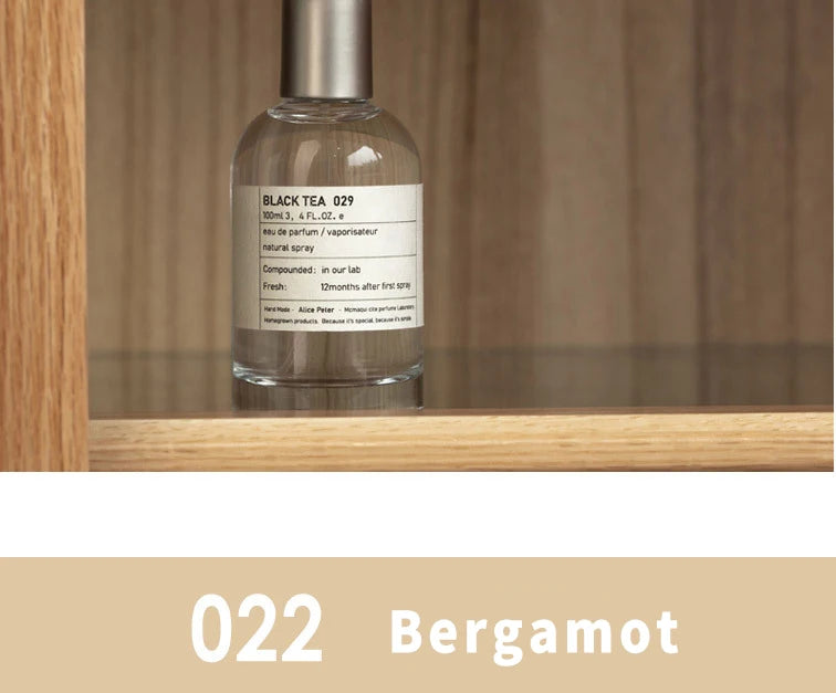 Alice Peter Black Tea 029 unisex eau de parfum, 100ml round glass bottle, fresh sandalwood and fruity scent notes.