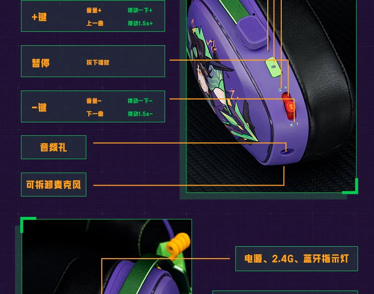 Tidesmit VK S1 Wireless Gaming Headset: Low Latency 15ms Audio Tidesmit