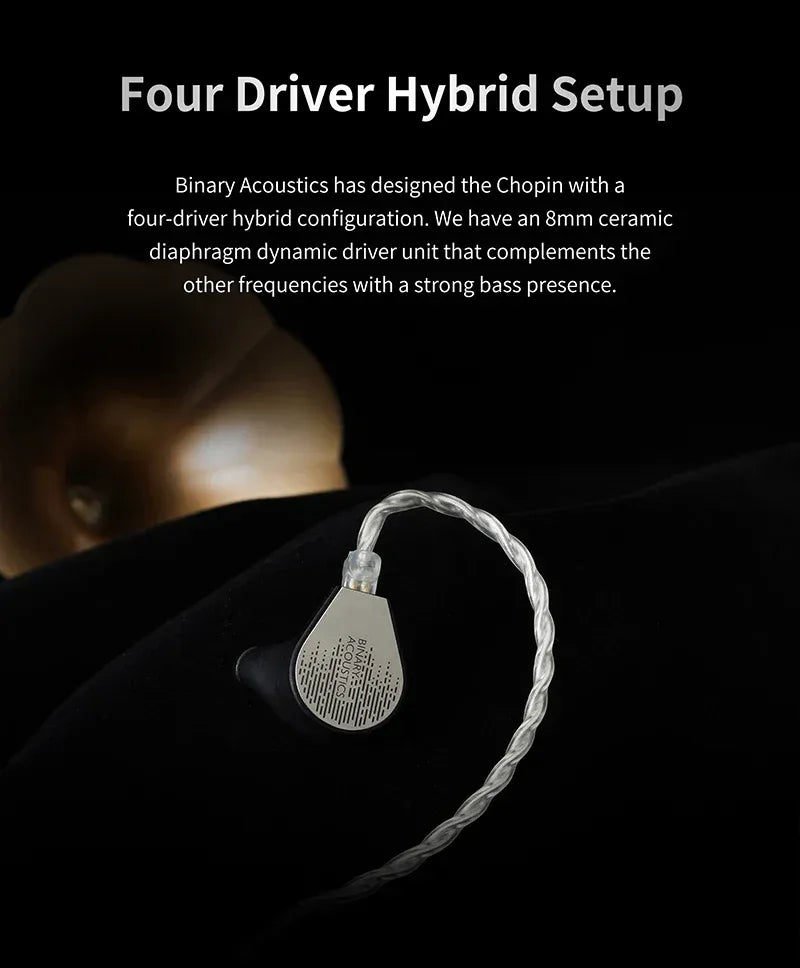 Binary Gizaudio Chopin IEMs | 1DD+3BA Hybrid HiFi Earphones | Tidesmit Tidesmit