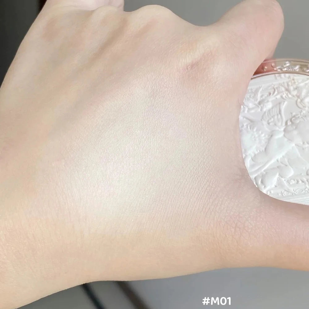 Tidesmit Flower Knows Little Angel embossed glitter face highlighter palette 3D contour shimmer makeup texture view