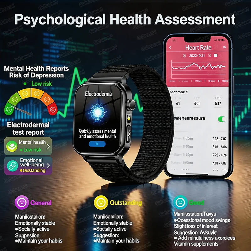 2026 New Accurate Diagnosis Smart Watch Body Fat ECG Blood oxygen BP Health Sport HD AMOLED Screen Call Smart Watches man woman