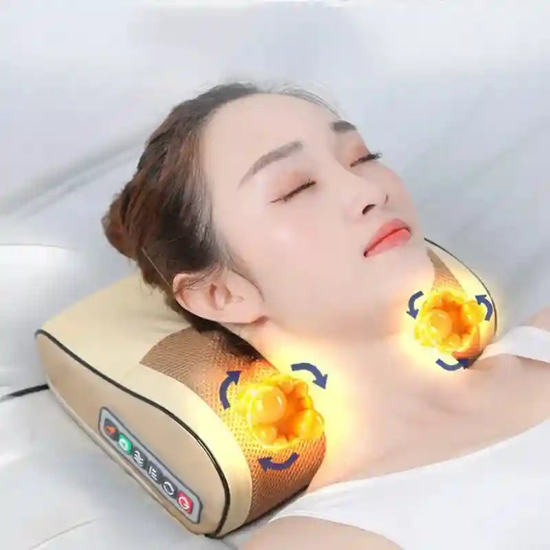 Back Neck Massager with Infrared Heat - Portable Deep Tissue Kneading Relaxation Treatment Tidesmit