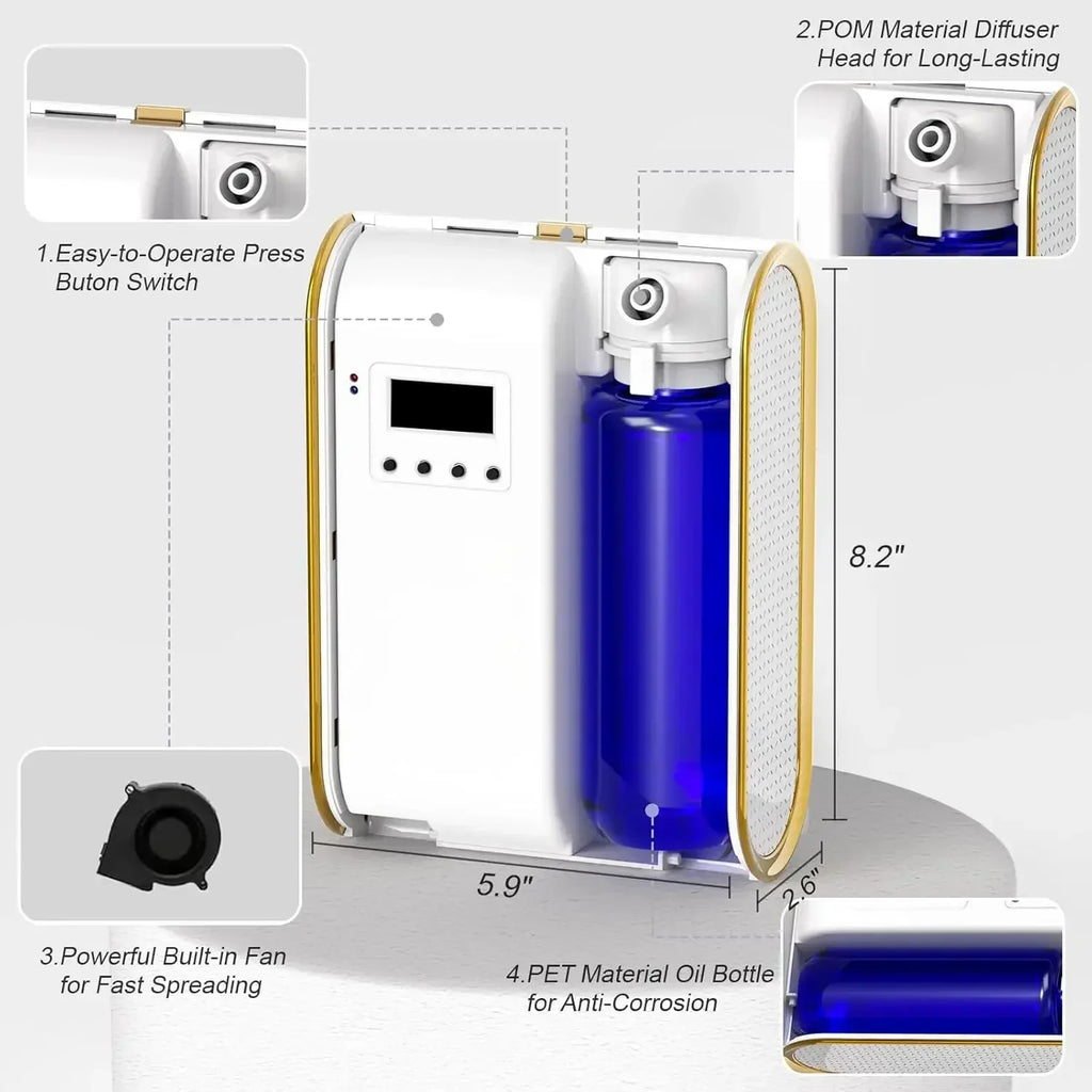 Bluetooth Waterless Fragrance Diffuser Smart Machine for Home Essential Oil Diffuser 1500 Sq Ft Coverage Scent Air Diffuser