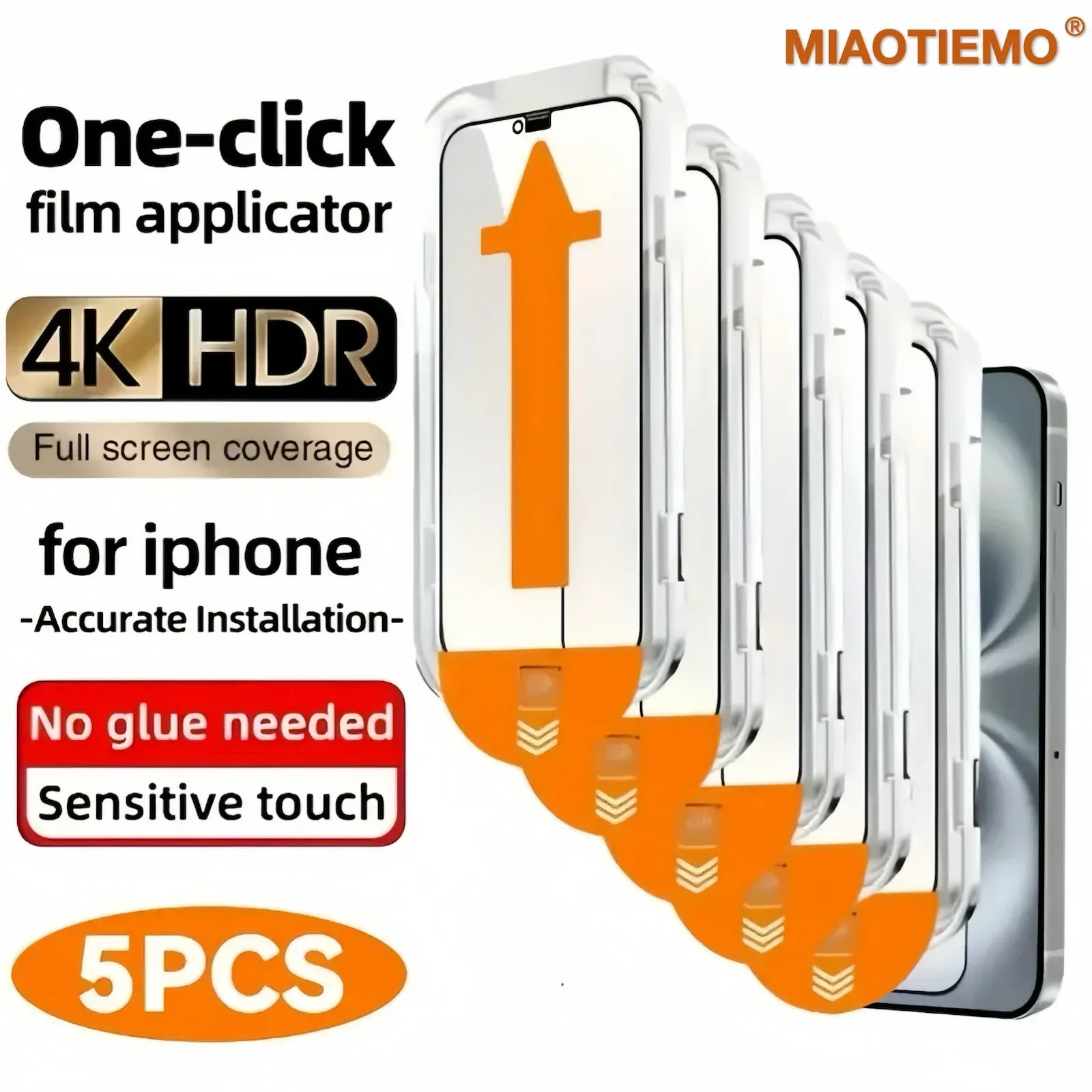 Privacy Screen Protector for iPhone - 5-Pack Tempered 9H Glass 5Pcs High Definition Tidesmit