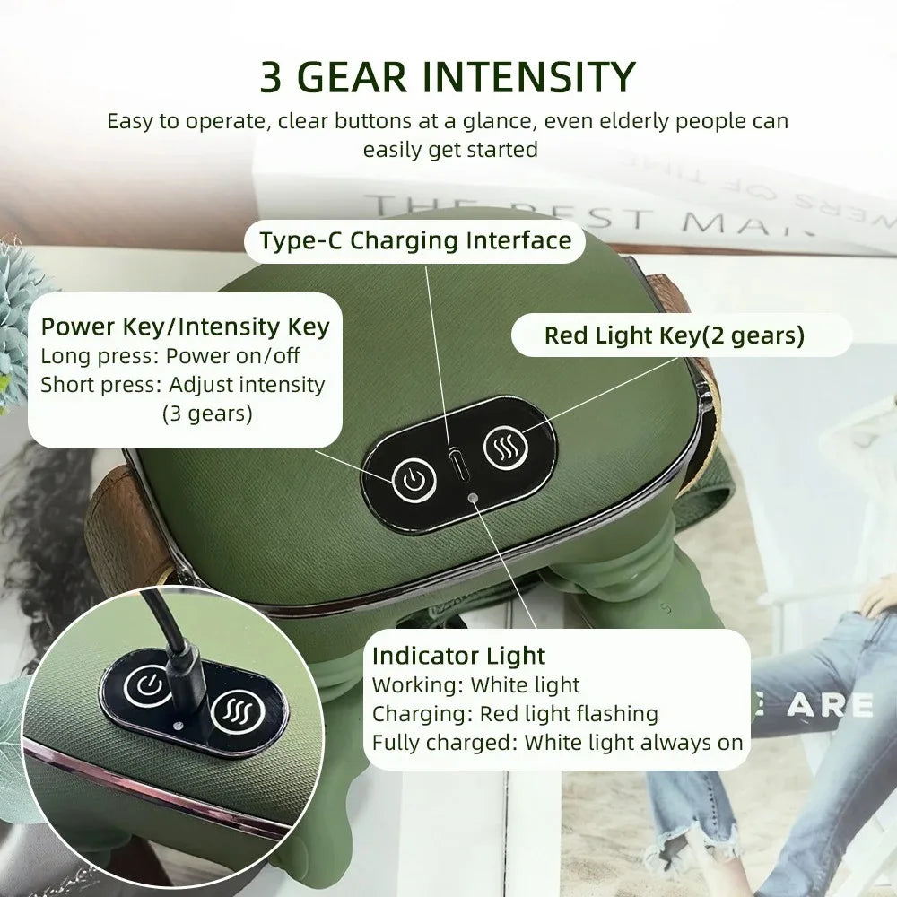Electric Back & Neck Massager with Heat Therapy - Wireless Wellness Back Massage Instrument Tidesmit
