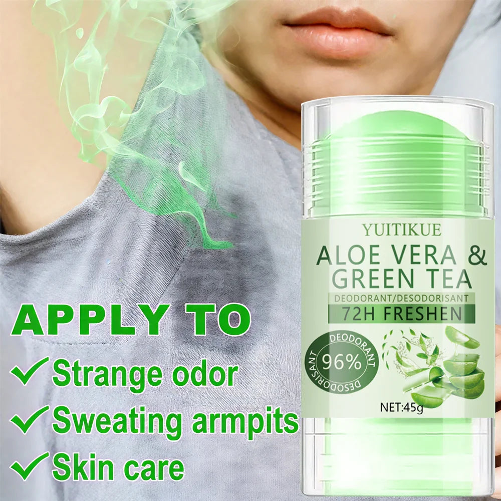 Tidesmit Aloe Vera & Green Tea 72H natural deodorant stick for underarm odor and sweat protection