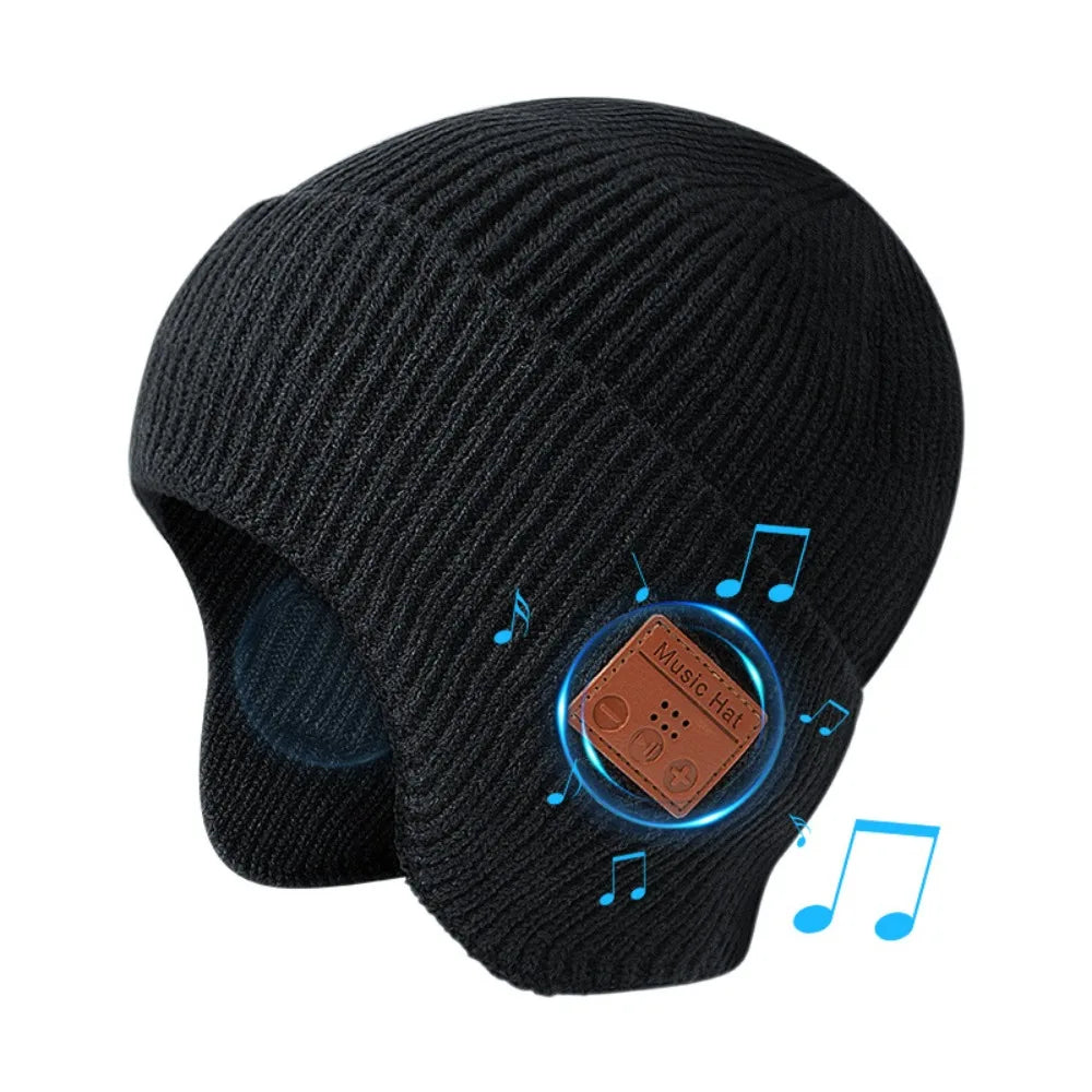 Bluetooth Beanie Hat with Stereo Speakers - Washable Wireless Headset Bluetooth cap black one-size-fits-all Tidesmit