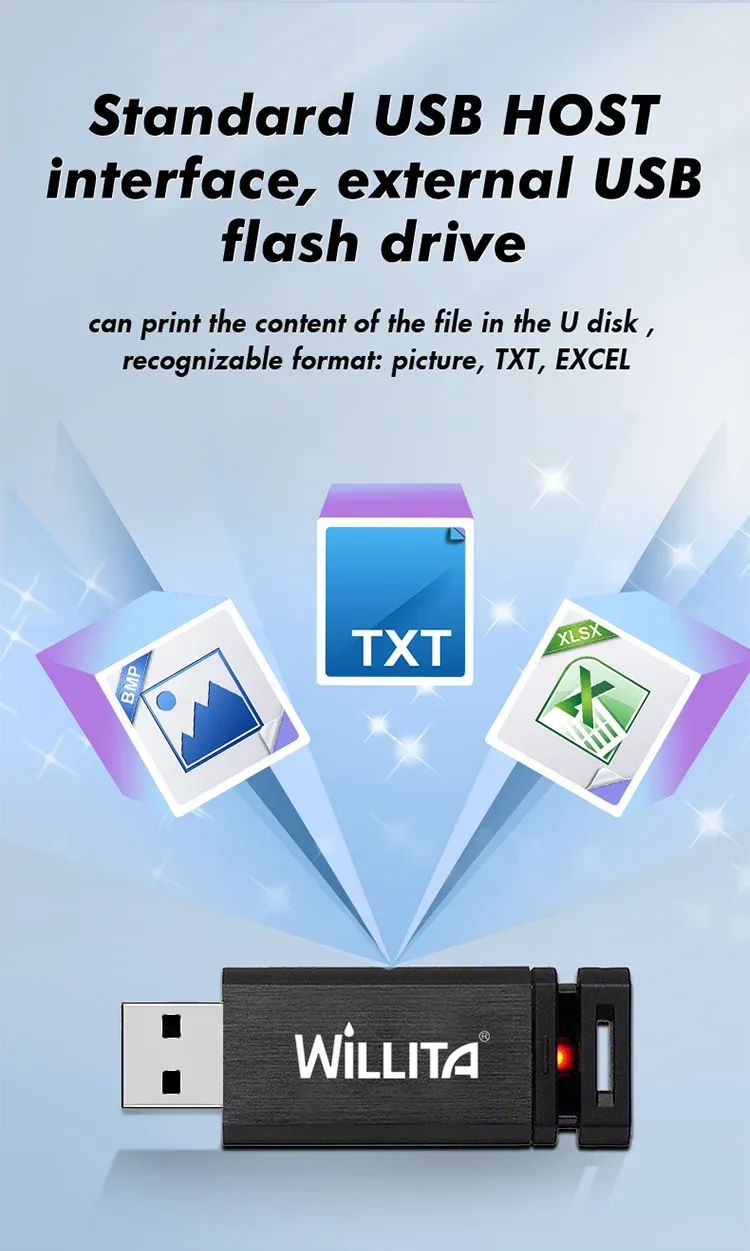 Industrial inkjet printer USB host device with external USB flash drive