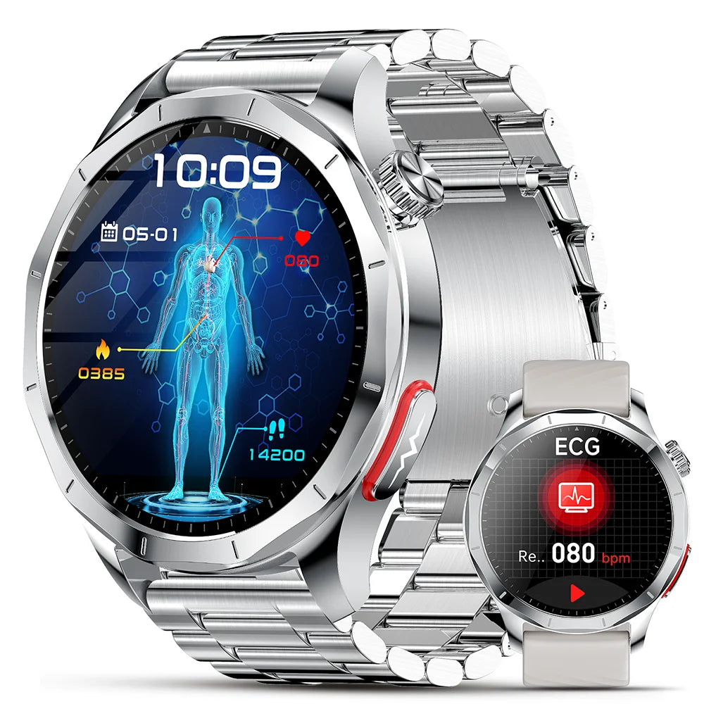 Marsyu AI-GPT Nursing Grade Health Smart Watch Body Fat Uric Acid ECG+PPG Body Fat BP HD Call Sports Smart Watch For Men Women