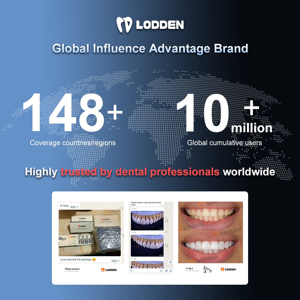 Lodden 10PCS Lithium Disilicate C14 Dental Glass Ceramic Blocks CAD CAM Sirona Cerec Block HT LT MT Lab Veneer Dentist Materials