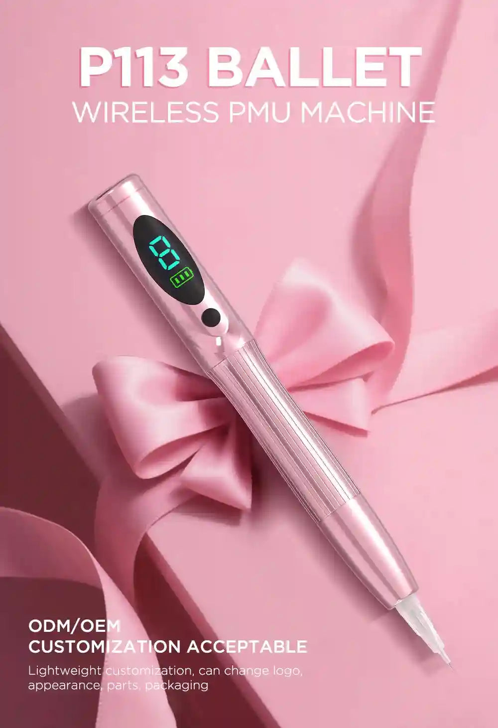 Wireless PMU Machine for Lips & Eyebrows - Professional Pink Device Permanent Makeup Machines Tidesmit