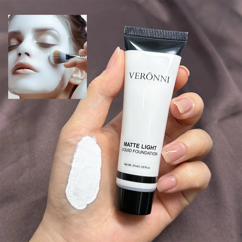 Tidesmit white liquid foundation texture close-up for full coverage cosplay makeup and brightening face concealer