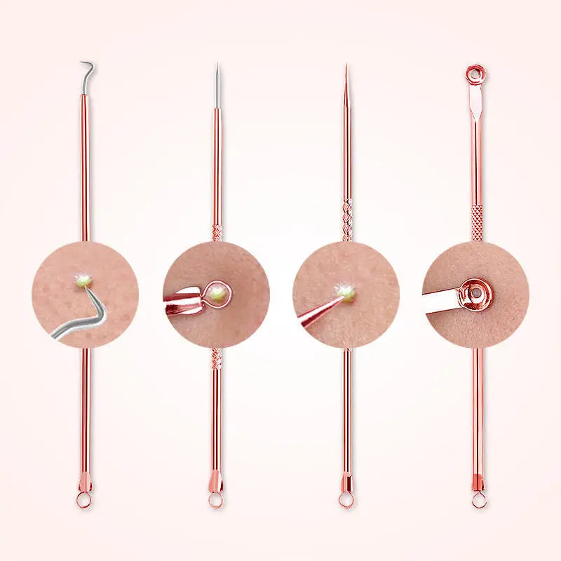 4Pcs/set Black Dots Cleaner Needles Acne Blemish Remover Blackhead Extractor Skin Care Blackhead Remover Tool Stainless Steel