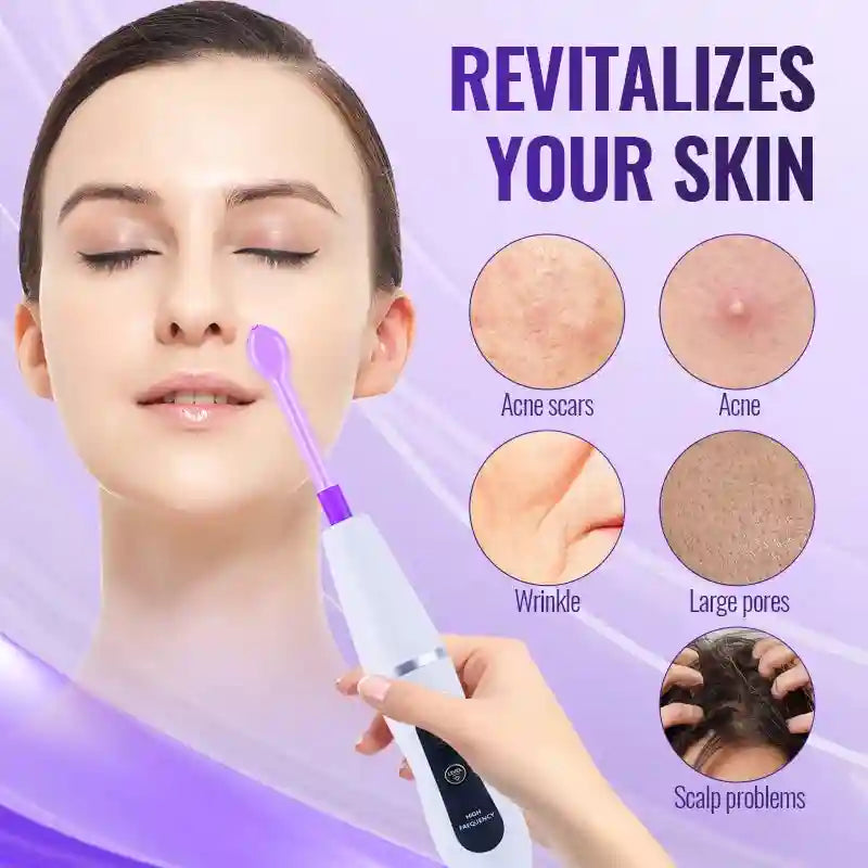 High Frequency Wand 6-in-1 Facial Device - Professional Skin Care Eye Massage Instrument Tidesmit