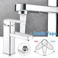 Stainless Steel Bathroom Faucet, Single Lever Basin Mixer, Anti-Oxidation 3-Layer Plating, Timeproof Rustproof, Washbasin Tap