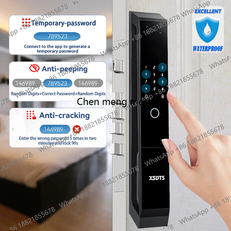XSDTS TT-LOCK APP Voice Intercom Palmar vein Camera Smart Lock 3D Face Recognition Fingerprint Password Smart Door Lock