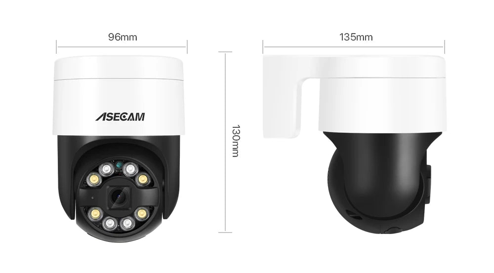 ASECAM 8MP 4K PTZ IP Camera Outdoor AI Face Detection Audio POE H.265 Onvif CCTV RTSP Humanoid Detection Security Camera