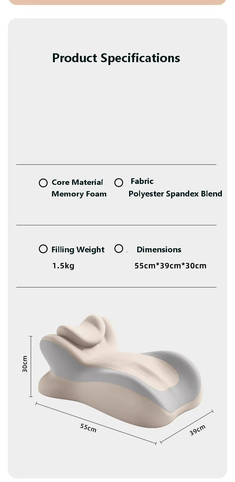 Memory Foam Ergonomic Pillow for Neck Support and Muscle Relief Massage Cushion Tidesmit