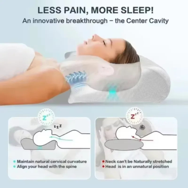 Butterfly Memory Foam Neck Pillow for Targeted Cervical Pain Relief Massage Cushion Tidesmit