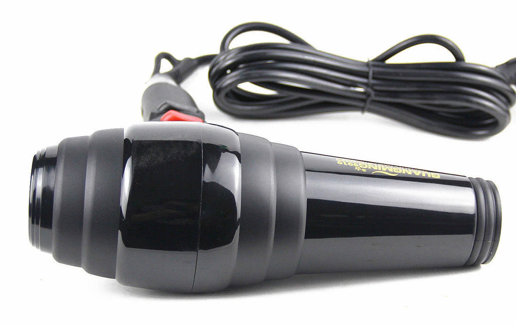 Black 2300W professional salon hair dryer with concentrator nozzle and long cord for fast, powerful blow drying.