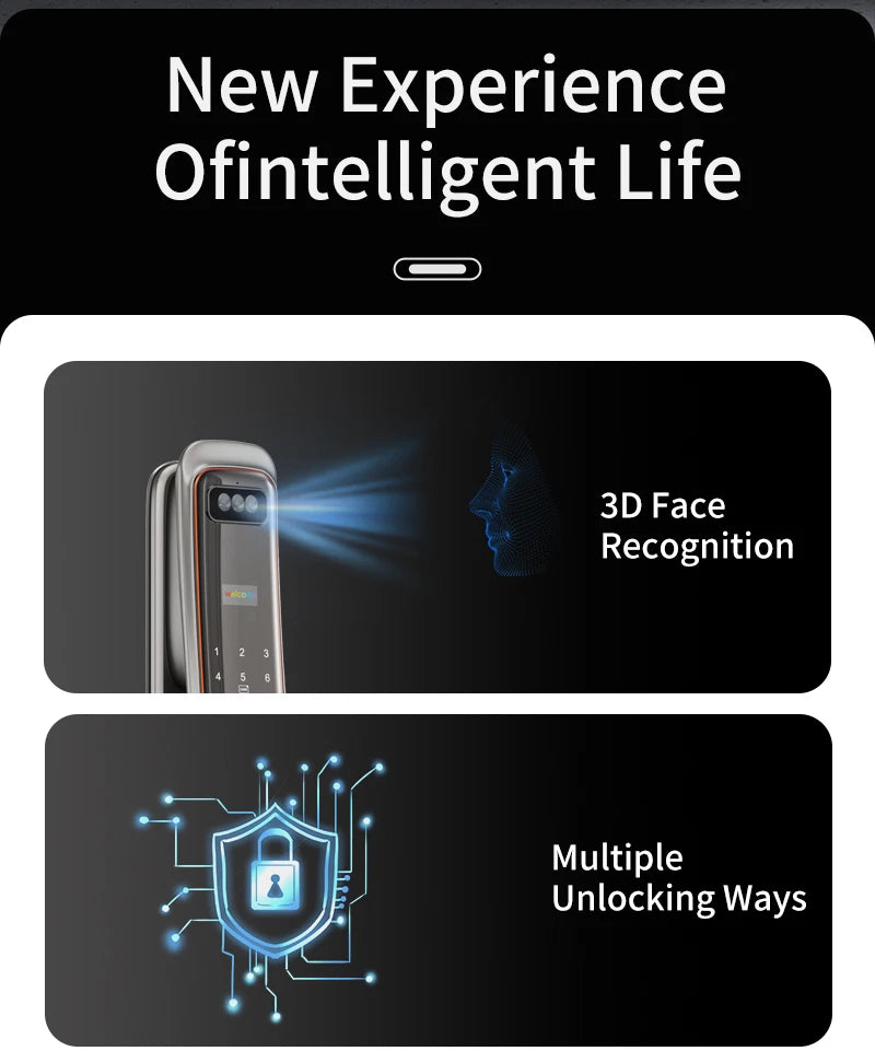 Wifi Wishome APP Face Recognition Smart Door Lock With Camera   Digital Door Lock Automatic Door Lock