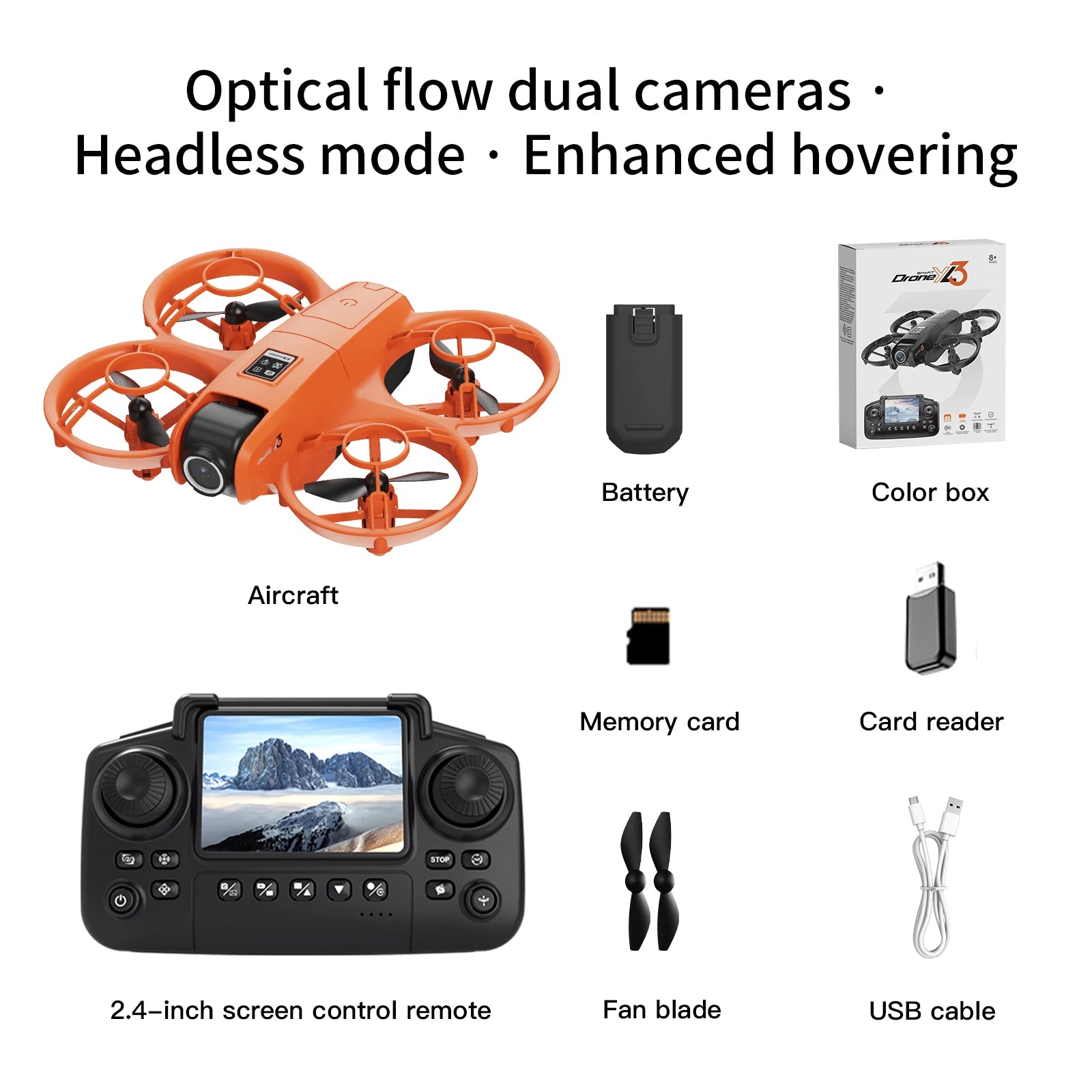 4K Camera Drone for Kids with Screen - Foldable Remote Control Quadcopter Orange-Screen-4K-1B Tidesmit
