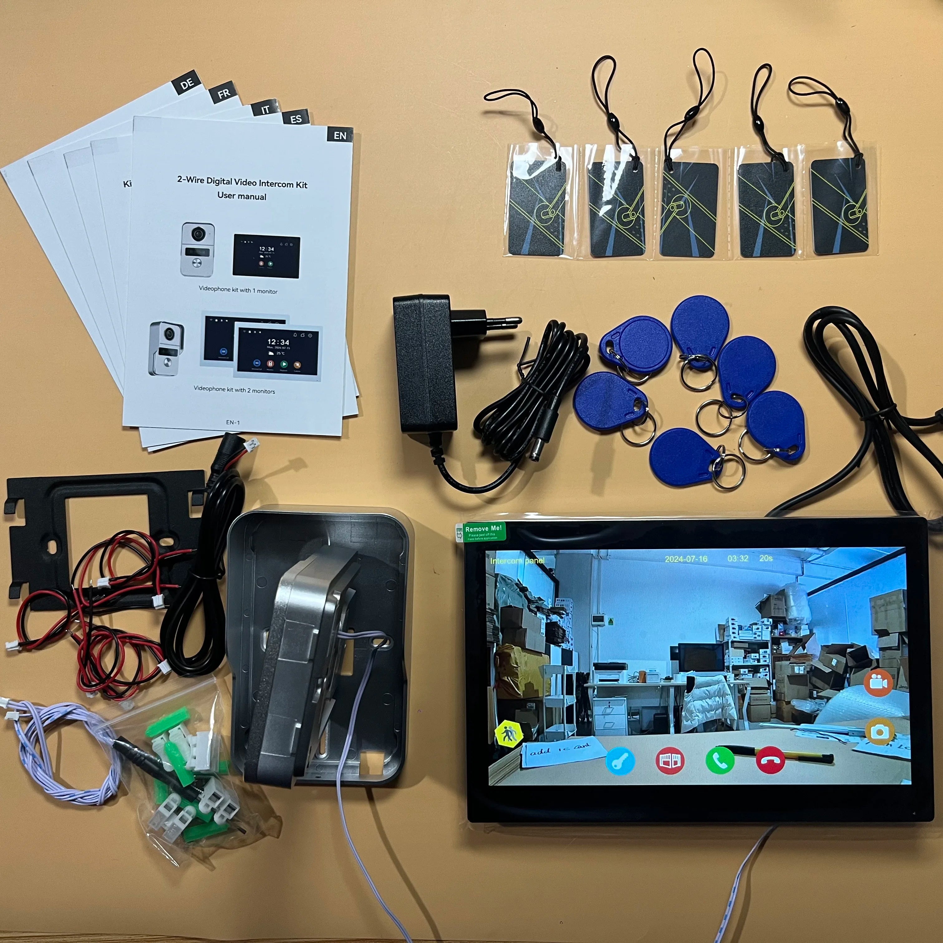 1080P 7/10 Inch Touch Screen 2 Wire Video Doorbell Tuya Home Video Intercom System IC Card APP Unlcok with Electric Strike Lock