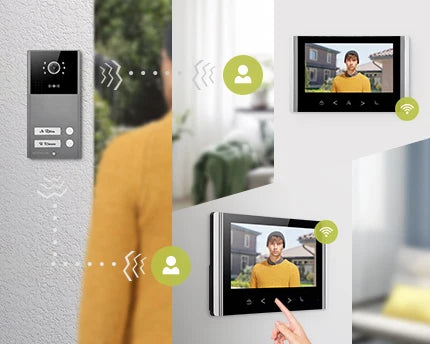 HOMSECUR 7" WIFI Video Door Phone Call Intercom Outdoor Monitoring for 2 Families
