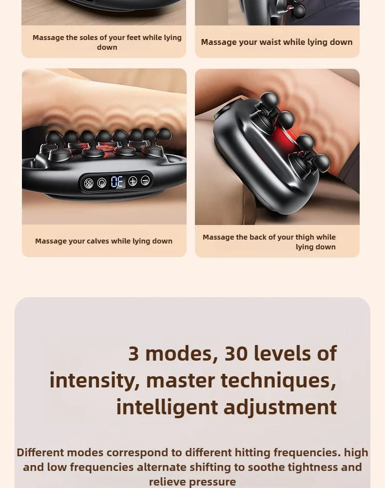 Massage Gun Deep Tissue Muscle Massager - 32 Intensity Levels (Grey) Relaxation Treatment Tidesmit