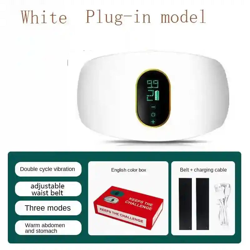 Abdominal Slimming Massage Belt - Rechargeable Heat Therapy Massager Massage Roller White Tidesmit