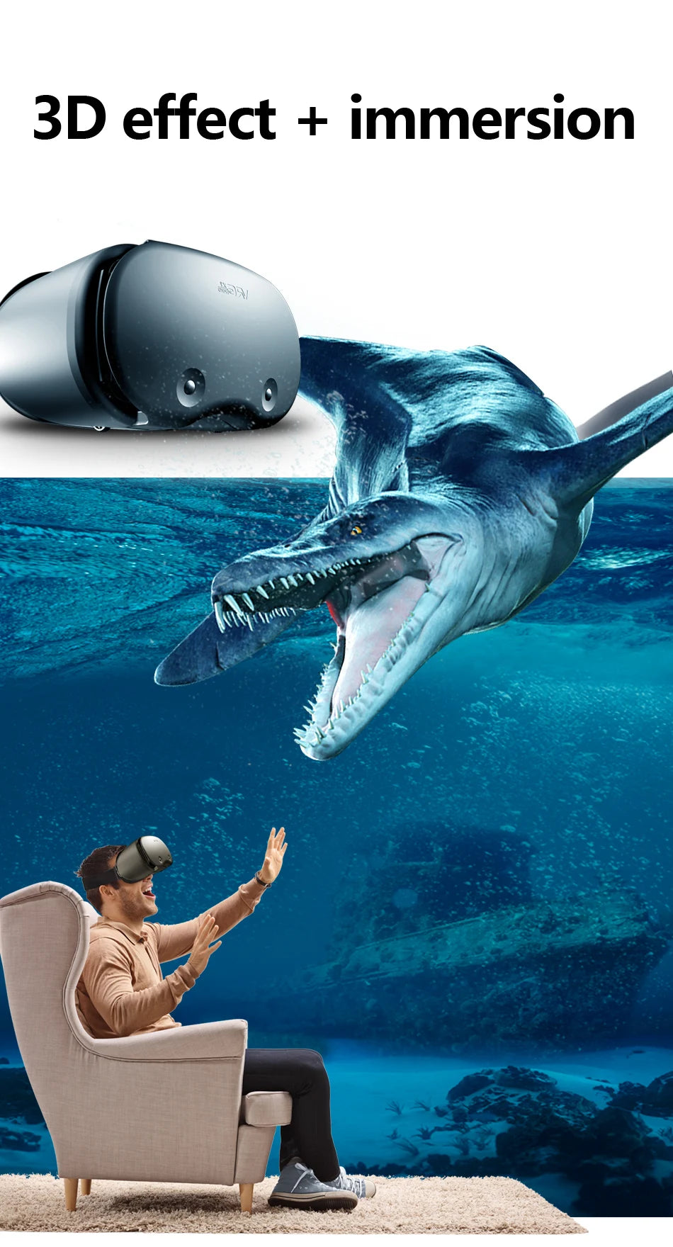 VR Headset for Smartphones - Immersive 3D Mobile VR Glasses Tidesmit