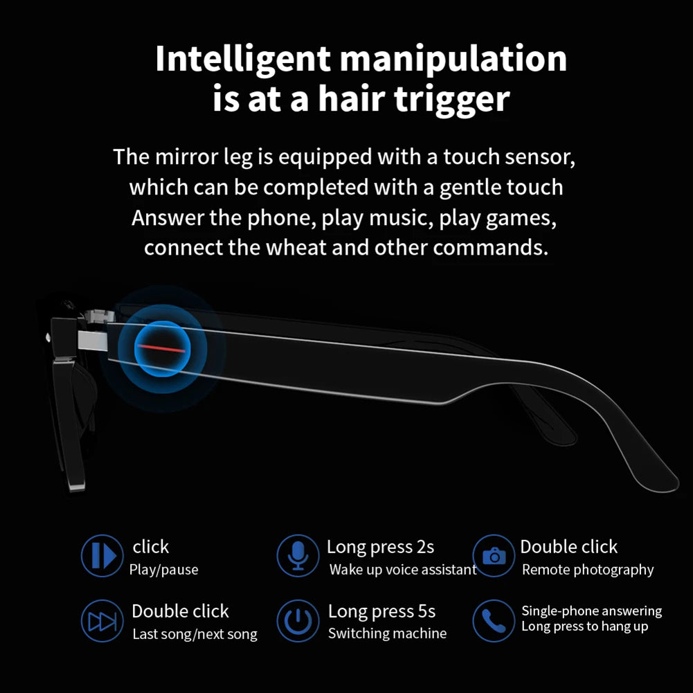 Camera Glasses With Audio Recording - Sport Smart Glasses for Outdoors Tidesmit