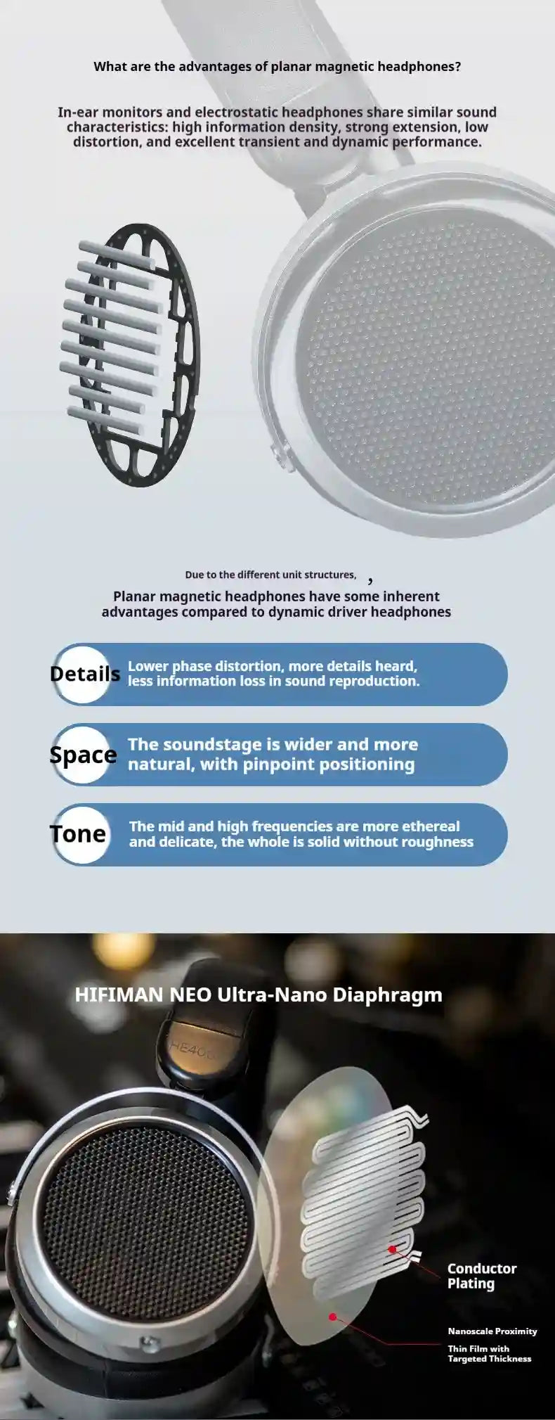 Hifiman HE400se Open-Back Planar Magnetic Headphones - Stealth Magnet Design Tidesmit